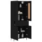 vidaXL Aparador alto madera contrachapada negro 69,5x34x180 cm vidaXL Aparador alto madera contrachapada negro 69,5x34x180 cm