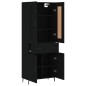 vidaXL Aparador alto madera contrachapada negro 69,5x34x180 cm vidaXL Aparador alto madera contrachapada negro 69,5x34x180 cm