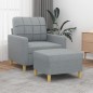 vidaXL Sillón con taburete tela gris claro 60 cm vidaXL Sillón con taburete tela gris claro 60 cm