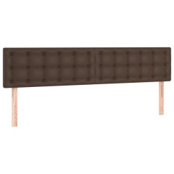 vidaXL Cabeceros 2 unidades de cuero sintético marrón 80x5x78/88 cm