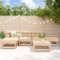 vidaXL Juego de muebles de jardín 6 piezas y cojines madera maciza vidaXL Juego de muebles de jardín 6 piezas y cojines madera maciza