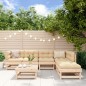 vidaXL Juego de muebles de jardín 7 piezas y cojines madera maciza vidaXL Juego de muebles de jardín 7 piezas y cojines madera maciza