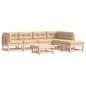 vidaXL Juego de muebles de jardín 7 piezas y cojines madera maciza vidaXL Juego de muebles de jardín 7 piezas y cojines madera maciza