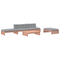 vidaXL Juego de muebles jardín 5 pzas y cojines madera abeto Douglas