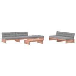 vidaXL Juego de muebles jardín 6 pzas y cojines madera abeto Douglas