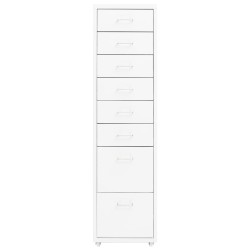 vidaXL Armario archivador móvil metal blanco 28x41x109 cm