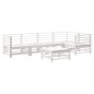vidaXL Juego de muebles jardín 6 piezas y cojines madera maciza blanco vidaXL Juego de muebles jardín 6 piezas y cojines madera maciza blanco