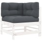 vidaXL Juego de muebles jardín 6 piezas y cojines madera maciza blanco vidaXL Juego de muebles jardín 6 piezas y cojines madera maciza blanco
