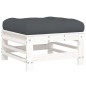vidaXL Juego de muebles jardín 6 piezas y cojines madera maciza blanco vidaXL Juego de muebles jardín 6 piezas y cojines madera maciza blanco