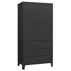 vidaXL Armario industrial de metal negro 90x50x180 cm