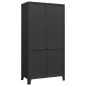 vidaXL Armario industrial de metal negro 90x50x180 cm vidaXL Armario industrial de metal negro 90x50x180 cm