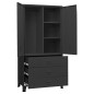 vidaXL Armario industrial de metal negro 90x50x180 cm vidaXL Armario industrial de metal negro 90x50x180 cm