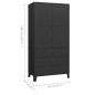 vidaXL Armario industrial de metal negro 90x50x180 cm vidaXL Armario industrial de metal negro 90x50x180 cm