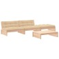 vidaXL Juego de muebles de jardín 4 piezas y cojines madera maciza