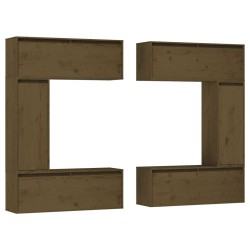 vidaXL Muebles para TV 6 piezas madera maciza de pino marrón miel