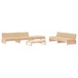 vidaXL Juego de muebles de jardín 6 piezas y cojines madera maciza