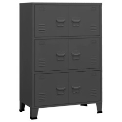 vidaXL Baúl de almacenaje industrial metal antracita 75x40x115 cm