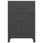 vidaXL Baúl de almacenaje industrial metal antracita 75x40x115 cm vidaXL Baúl de almacenaje industrial metal antracita 75x40x115 cm