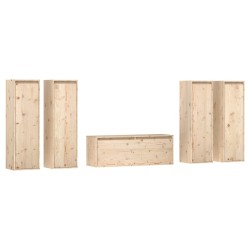 vidaXL Muebles para TV 3 piezas madera maciza de pino
