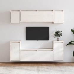 vidaXL Muebles para TV 6 piezas madera maciza de pino blanco