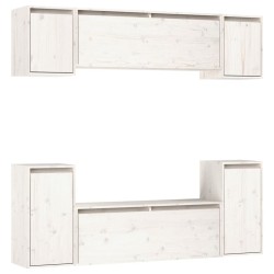 vidaXL Muebles para TV 6 piezas madera maciza de pino blanco
