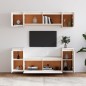 vidaXL Muebles para TV 6 piezas madera maciza de pino blanco