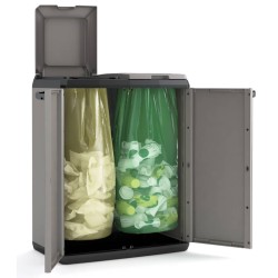  Keter Armario de reciclaje Split Basic gris y negro 85 cm