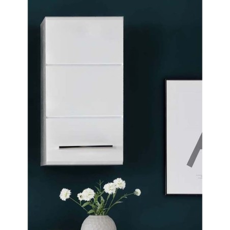Trendteam Armario de pared para baño Nano blanco y gris cemento