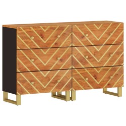 vidaXL Armario auxiliar 2 uds madera mango marrón negro 60x33,5x75cm