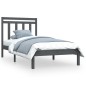 vidaXL Estructura de cama madera maciza de pino gris 90x200 cm