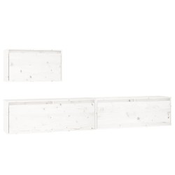 vidaXL Muebles para TV 3 piezas madera maciza de pino blanco