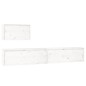 vidaXL Muebles para TV 3 piezas madera maciza de pino blanco