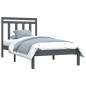 vidaXL Estructura de cama madera maciza de pino gris 90x200 cm