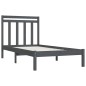 vidaXL Estructura de cama madera maciza de pino gris 90x200 cm