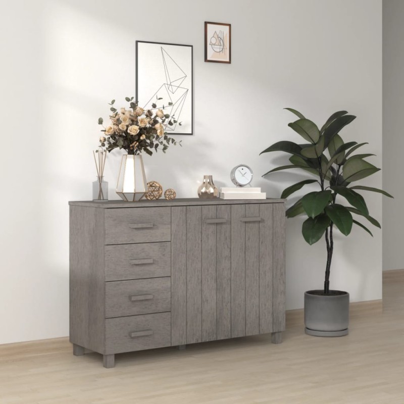 vidaXL Aparador HAMAR madera maciza de pino gris claro 113x40x80 cm vidaXL Aparador HAMAR madera maciza de pino gris claro 113x40x80 cm