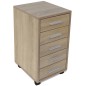vidaXL Cajonera de oficina con ruedas 5 cajones color roble