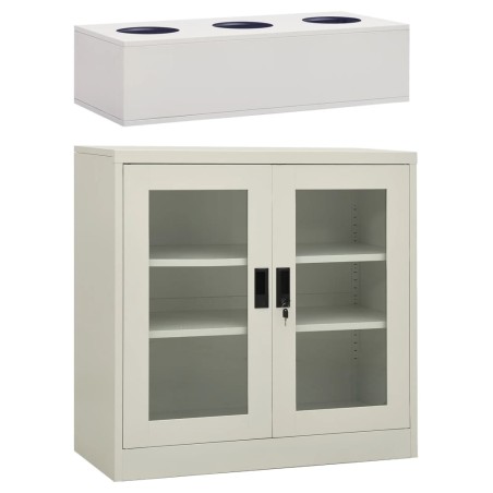 vidaXL Armario de oficina con macetero acero gris claro 90x40x113 cm