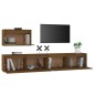vidaXL Muebles para TV 3 piezas madera maciza de pino marrón miel vidaXL Muebles para TV 3 piezas madera maciza de pino marrón miel