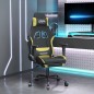 vidaXL Silla gaming de masaje con reposapiés tela negro y verde claro vidaXL Silla gaming de masaje con reposapiés tela negro y verde claro