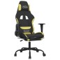 vidaXL Silla gaming de masaje con reposapiés tela negro y verde claro vidaXL Silla gaming de masaje con reposapiés tela negro y verde claro