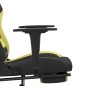 vidaXL Silla gaming de masaje con reposapiés tela negro y verde claro vidaXL Silla gaming de masaje con reposapiés tela negro y verde claro