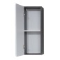 Trendteam Armario de pared para baño Line blanco y plata ahumado Trendteam Armario de pared para baño Line blanco y plata ahumado