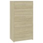 vidaXL Aparador 6 cajones contrachapada color roble Sonoma 50x34x96 cm vidaXL Aparador 6 cajones contrachapada color roble Sonoma 50x34x96 cm