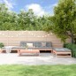 vidaXL Juego de muebles jardín 5 pzas y cojines madera abeto Douglas