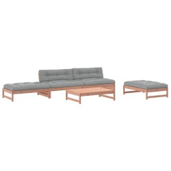 vidaXL Juego de muebles jardín 5 pzas y cojines madera abeto Douglas