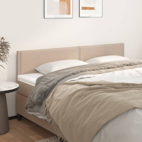 vidaXL Cabeceros 2 unidades cuero sintético capuchino 80x5x78/88 cm