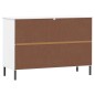 vidaXL Aparador con patas metal OSLO madera maciza blanco 113x40x77 cm vidaXL Aparador con patas metal OSLO madera maciza blanco 113x40x77 cm