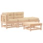 vidaXL Juego de muebles de jardín 4 piezas y cojines madera maciza vidaXL Juego de muebles de jardín 4 piezas y cojines madera maciza
