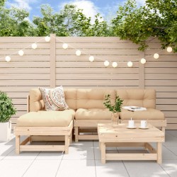 vidaXL Juego de muebles de jardín 5 piezas y cojines madera maciza