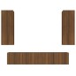 vidaXL Set de muebles para TV 4 pzas madera contrachapada marrón roble